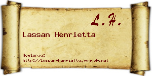 Lassan Henrietta névjegykártya