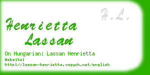 henrietta lassan business card